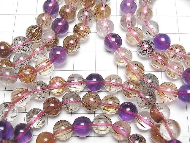 [Video] Amethyst x Mica in Quartz AAA Round 8mm Bracelet