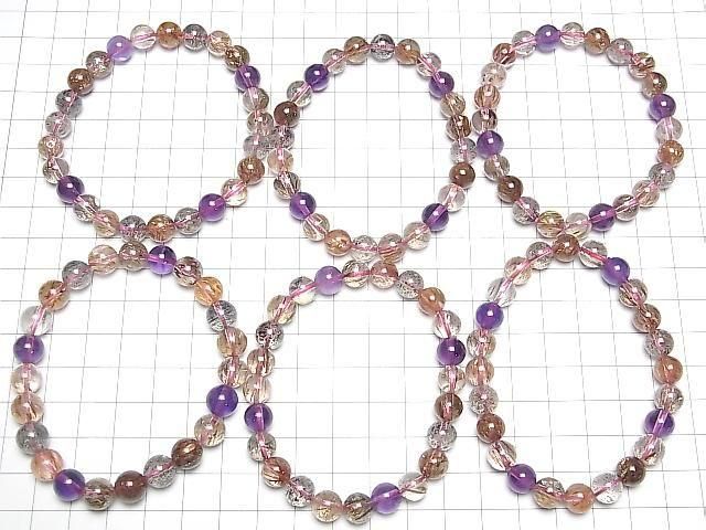 [Video] Amethyst x Mica in Quartz AAA Round 8mm Bracelet