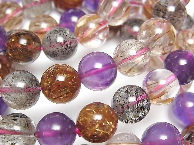 [Video] Amethyst x Mica in Quartz AAA Round 10.5mm Bracelet