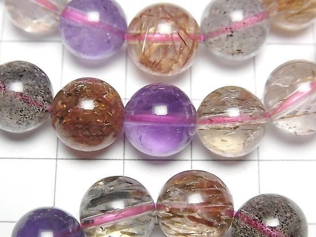 [Video] Amethyst x Mica in Quartz AAA Round 10.5mm Bracelet