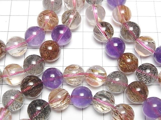 [Video] Amethyst x Mica in Quartz AAA Round 10.5mm Bracelet