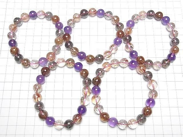 [Video] Amethyst x Mica in Quartz AAA Round 10.5mm Bracelet