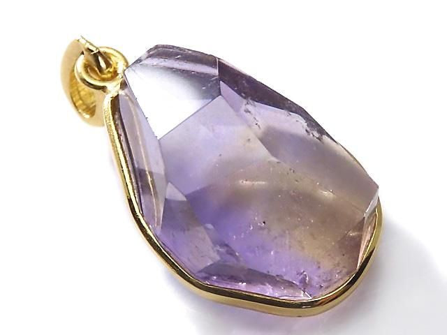 [Video][One of a kind] High Quality Ametrine AAA- Faceted Pendant 18KGP NO.28
