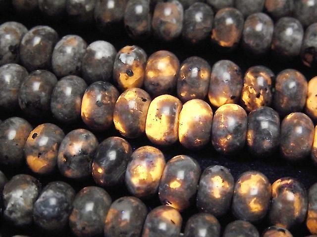 [Video] Yooperlite Rondelle 8x8x5mm 1strand beads (approx. 15inch/36cm)