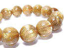 [Video][One of a kind] Rutilated Quartz AAA++ Round 13mm Bracelet NO.601