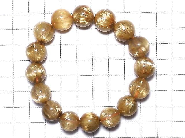 [Video][One of a kind] Rutilated Quartz AAA++ Round 13mm Bracelet NO.601
