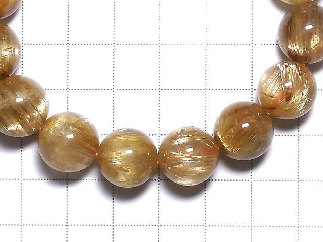 [Video][One of a kind] Rutilated Quartz AAA++ Round 13mm Bracelet NO.601