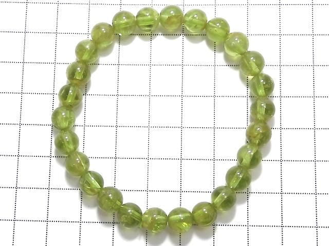 [Video][One of a kind] Peridot AA++ Round 7.5mm Bracelet NO.21