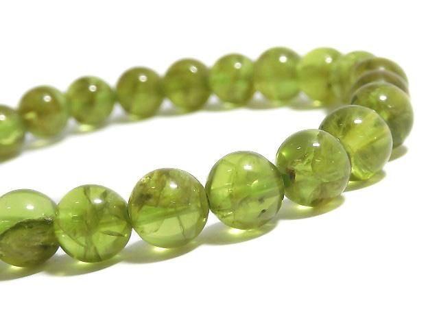 [Video][One of a kind] Peridot AA++ Round 7.5mm Bracelet NO.23