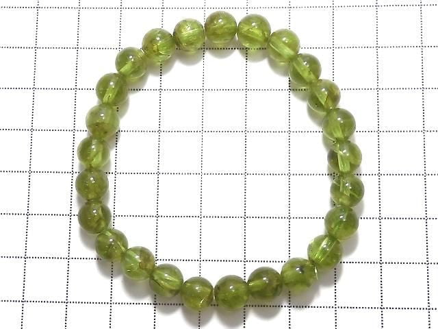 [Video][One of a kind] Peridot AA++ Round 7.5mm Bracelet NO.23