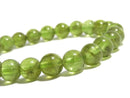 [Video][One of a kind] Peridot AA++ Round 7.5mm Bracelet NO.24