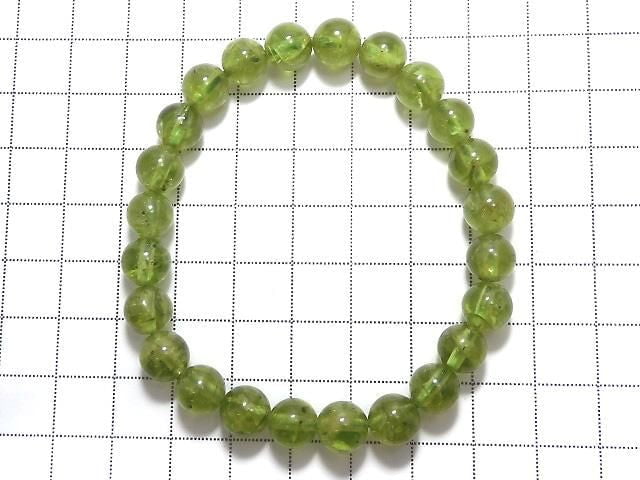 [Video][One of a kind] Peridot AA++ Round 8mm Bracelet NO.25