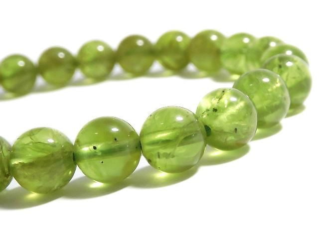 [Video][One of a kind] Peridot AA++ Round 8mm Bracelet NO.27