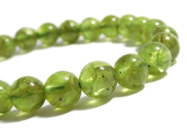 [Video][One of a kind] Peridot AA++ Round 8mm Bracelet NO.28