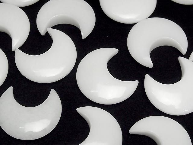 [Video] White Jade Moon Motif 30x26mm 2pcs