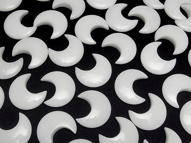 [Video] White Jade Moon Motif 30x26mm 2pcs
