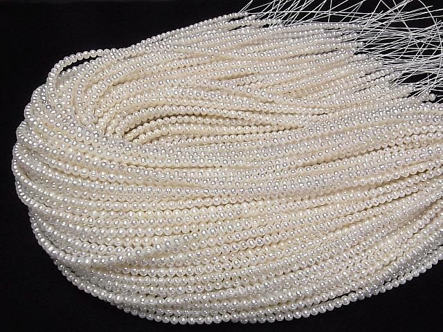 [Video] Fresh Water Pearl AA White Potato 4mm 1strand beads (approx. 15 inches/37 cm)
