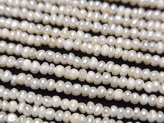 [Video] Fresh Water Pearl AA White Rondelle 2.5mm 1strand beads (approx. 15 inches/36 cm)