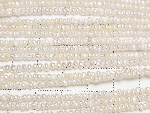 [Video] Fresh Water Pearl AA White Rondelle 2.5mm 1strand beads (approx. 15 inches/36 cm)