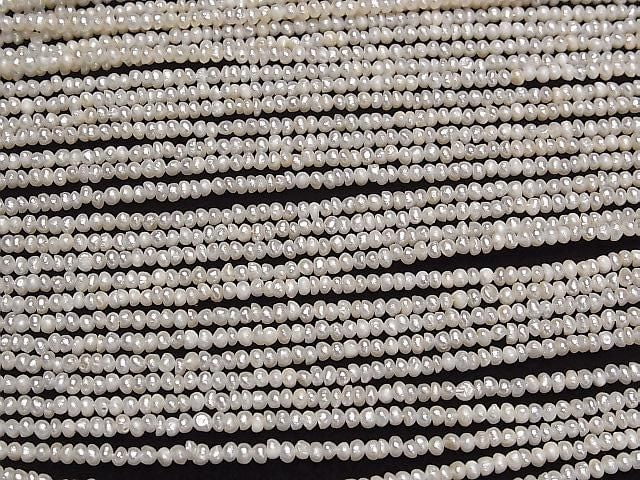 [Video] Fresh Water Pearl AA White Rondelle 2.5mm 1strand beads (approx. 15 inches/36 cm)