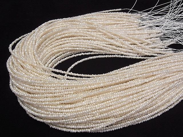 [Video] Fresh Water Pearl AA White Rondelle 2.5mm 1strand beads (approx. 15 inches/36 cm)