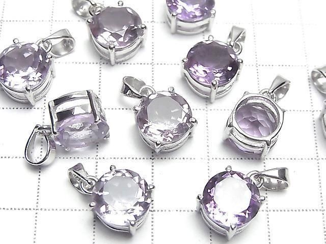 [Video] High Quality Amethyst AAA Round Faceted 10x10mm Pendant Silver925