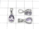 [Video]High Quality Amethyst AAA Pear shape Faceted 9x7mm Pendant Silver925