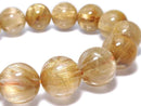 [Video][One of a kind] Rutilated Quartz AAA++ Round 14.5mm Bracelet NO.603