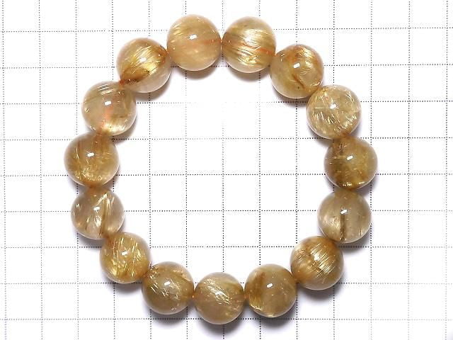 [Video][One of a kind] Rutilated Quartz AAA++ Round 14.5mm Bracelet NO.603