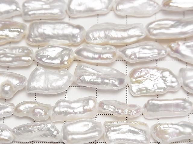 [Video] Fresh Water Pearl Keshi Pearl AA++ Baroque 11-20mm White 1strand beads (approx. 14 inches/35 cm)