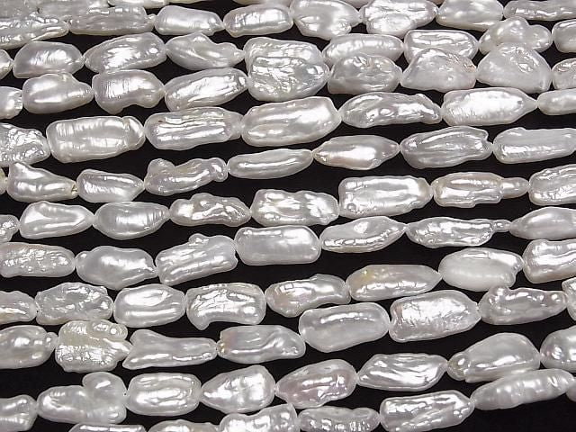 [Video] Fresh Water Pearl Keshi Pearl AA++ Baroque 11-20mm White 1strand beads (approx. 14 inches/35 cm)