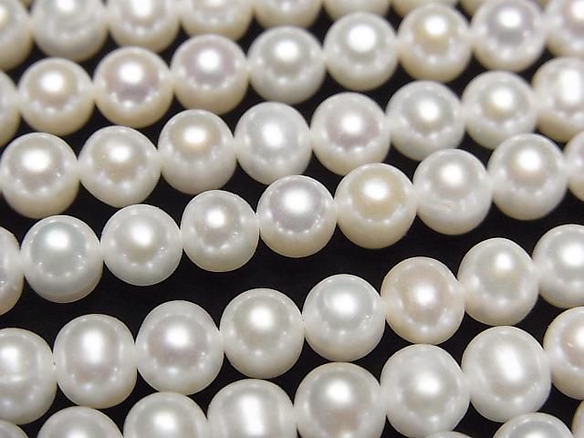 [Video] Fresh Water Pearl AA++ Potato 5-5.5mm White 1strand beads (approx. 15 inches/36 cm)