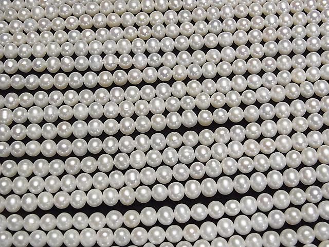 [Video] Fresh Water Pearl AA++ Potato 5-5.5mm White 1strand beads (approx. 15 inches/36 cm)