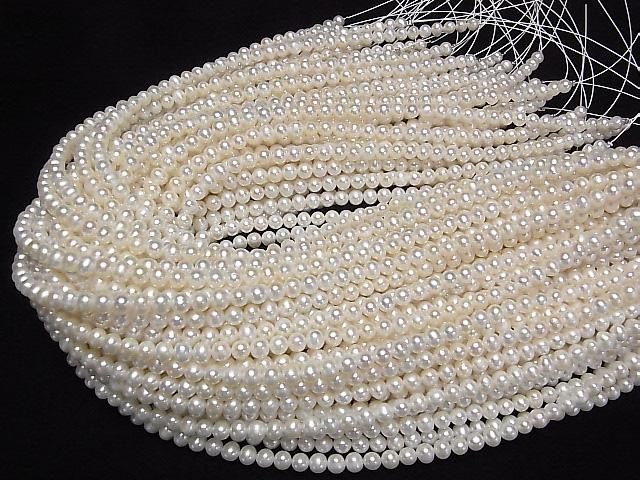 [Video] Fresh Water Pearl AA++ Potato 5-5.5mm White 1strand beads (approx. 15 inches/36 cm)
