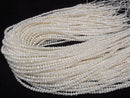 [Video] Fresh Water Pearl AA+ Potato Rondelle 3.5-4mm White 1strand beads (approx. 15 inches/37 cm)
