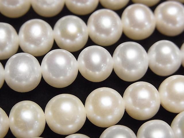 [Video] Fresh Water Pearl AAA Semi Round 7-8mm White 1strand beads (approx. 15 inches/37 cm)