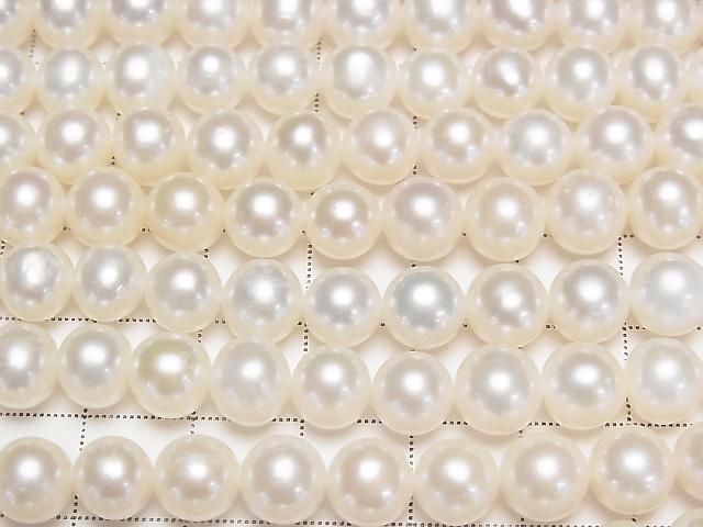 [Video] Fresh Water Pearl AAA Semi Round 7-8mm White 1strand beads (approx. 15 inches/37 cm)