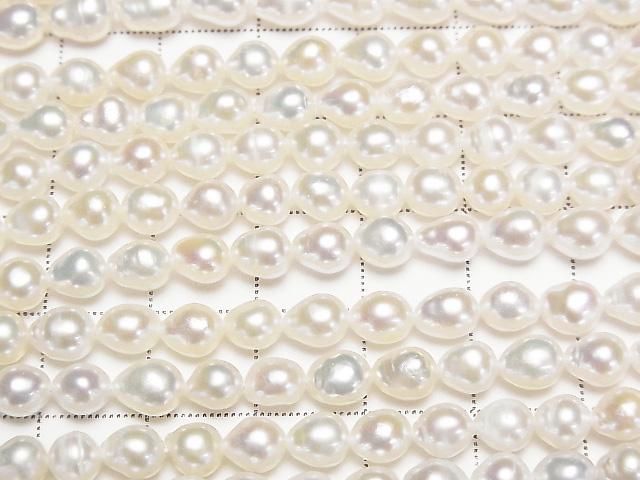 [Video] Fresh Water Pearl AA Drop 6x5x5mm White 1strand beads (approx. 15 inches/36 cm)