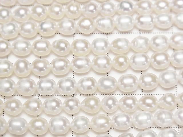 [Video] Fresh Water Pearl AA Rice 6x5x5mm White 1strand beads (approx. 15 inches/36 cm)