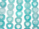 [Video] High Quality! Amazonite Silica AA++ Vertical Hole Heart Cut 8x8mm Half or 1strand beads (approx. 15 inches/36 cm)