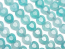 [Video] High Quality! Amazonite Silica AA++ Vertical Hole Heart Cut 6x6mm Half or 1strand beads (approx. 15 inches/36 cm)