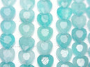 [Video] High Quality! Amazonite Silica AA++ Vertical Hole Heart Cut 6x6mm Half or 1strand beads (approx. 15 inches/36 cm)