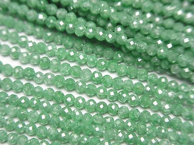 [Video] High Quality! Cubic Zirconia AAA Faceted Round 2mm [Green] 1strand beads (approx. 14 inches/34 cm)