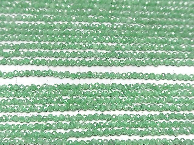 [Video] High Quality! Cubic Zirconia AAA Faceted Round 2mm [Green] 1strand beads (approx. 14 inches/34 cm)
