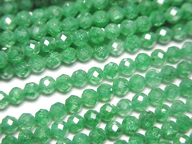 [Video] High Quality! Cubic Zirconia AAA Faceted Round 3mm [Green] 1strand beads (approx. 14 inches/35 cm)