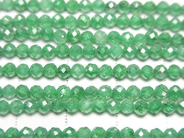 [Video] High Quality! Cubic Zirconia AAA Faceted Round 3mm [Green] 1strand beads (approx. 14 inches/35 cm)