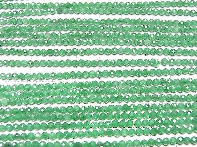 [Video] High Quality! Cubic Zirconia AAA Faceted Round 3mm [Green] 1strand beads (approx. 14 inches/35 cm)
