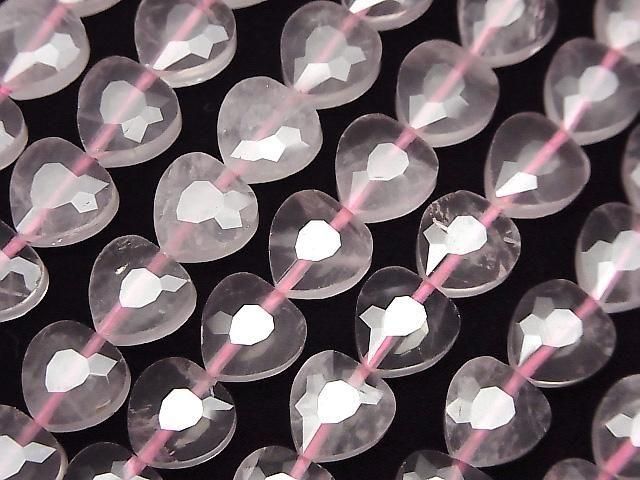 [Video]High Quality! Rose Quartz AA++ Vertical Hole Heart cut 8x8mm half or 1strand beads (aprx.15inch/36cm)