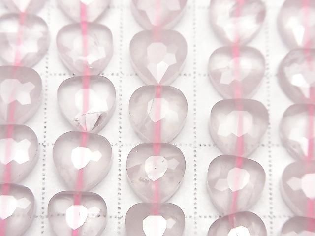 [Video]High Quality! Rose Quartz AA++ Vertical Hole Heart cut 8x8mm half or 1strand beads (aprx.15inch/36cm)