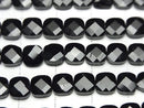 [Video] High Quality! Black Tourmaline AAA- Faceted Square Half or 1strand beads (approx. 15 inches/36 cm)